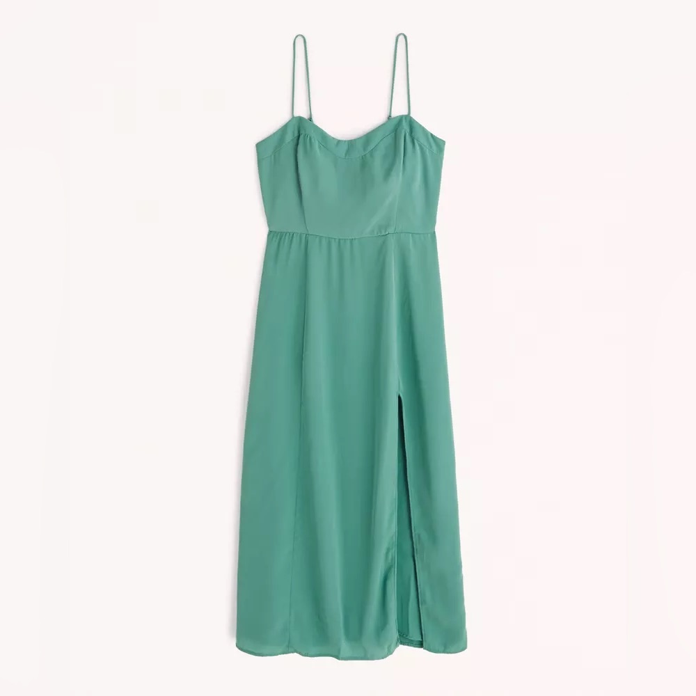 Clean High-Slit Midi Dress